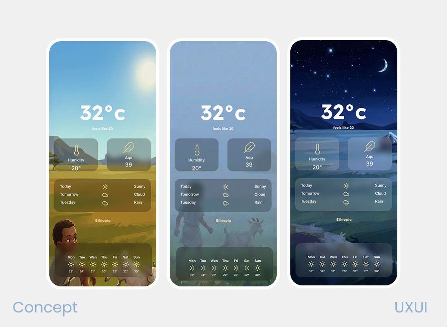 Balageru Weather App Screens
